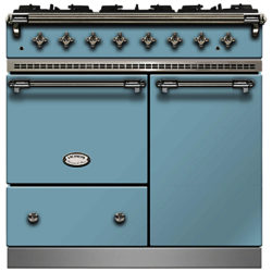 Lacanche Beaune LG962GCTDBLDCHA Dual Fuel Range Cooker, Delft Blue / Chrome Trim